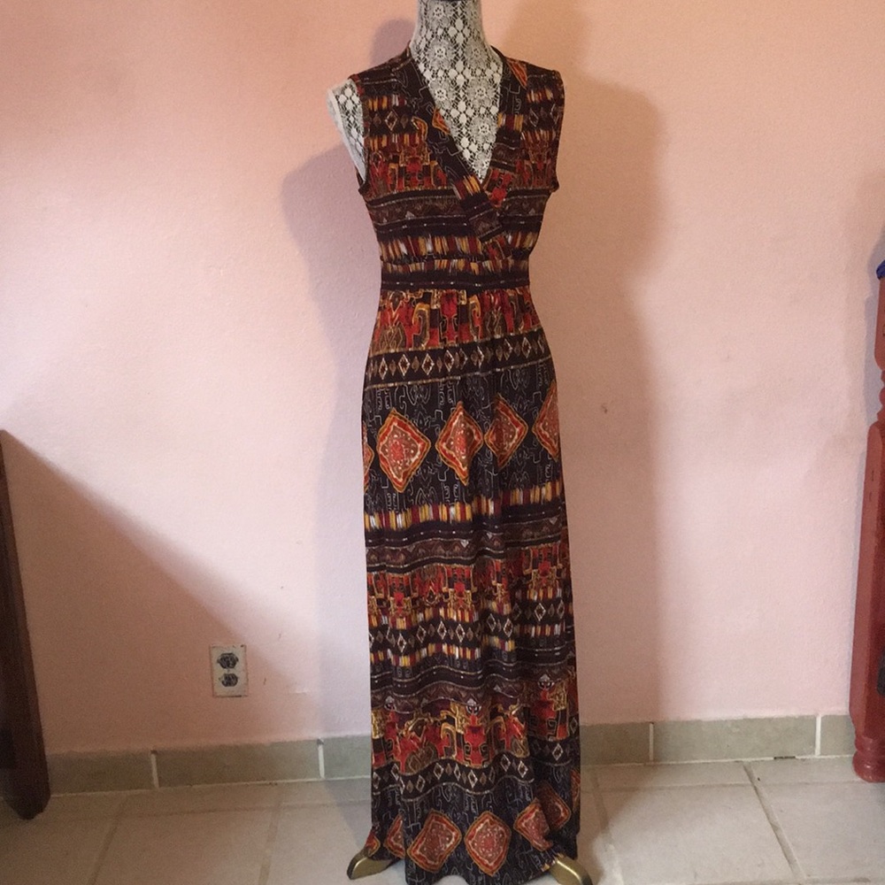 Abstract print maxi dress